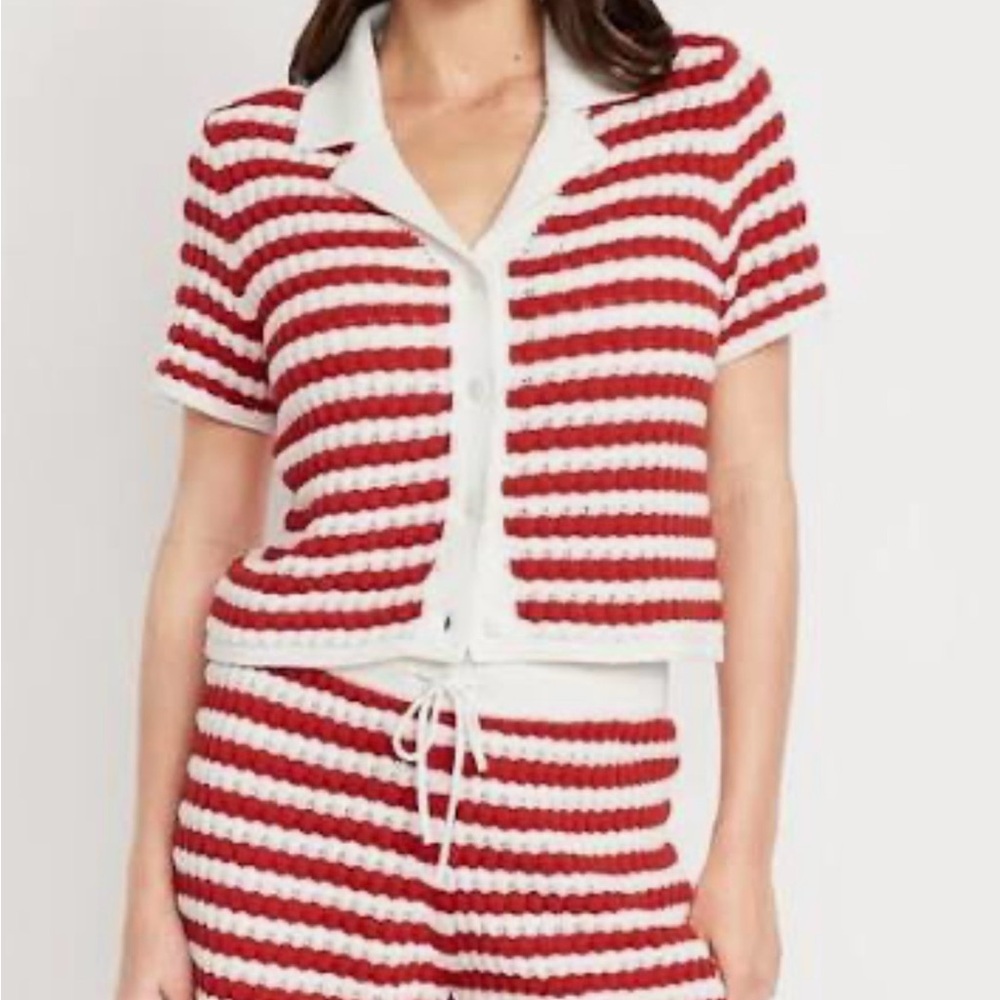 NWOT Red and White Striped Sweater